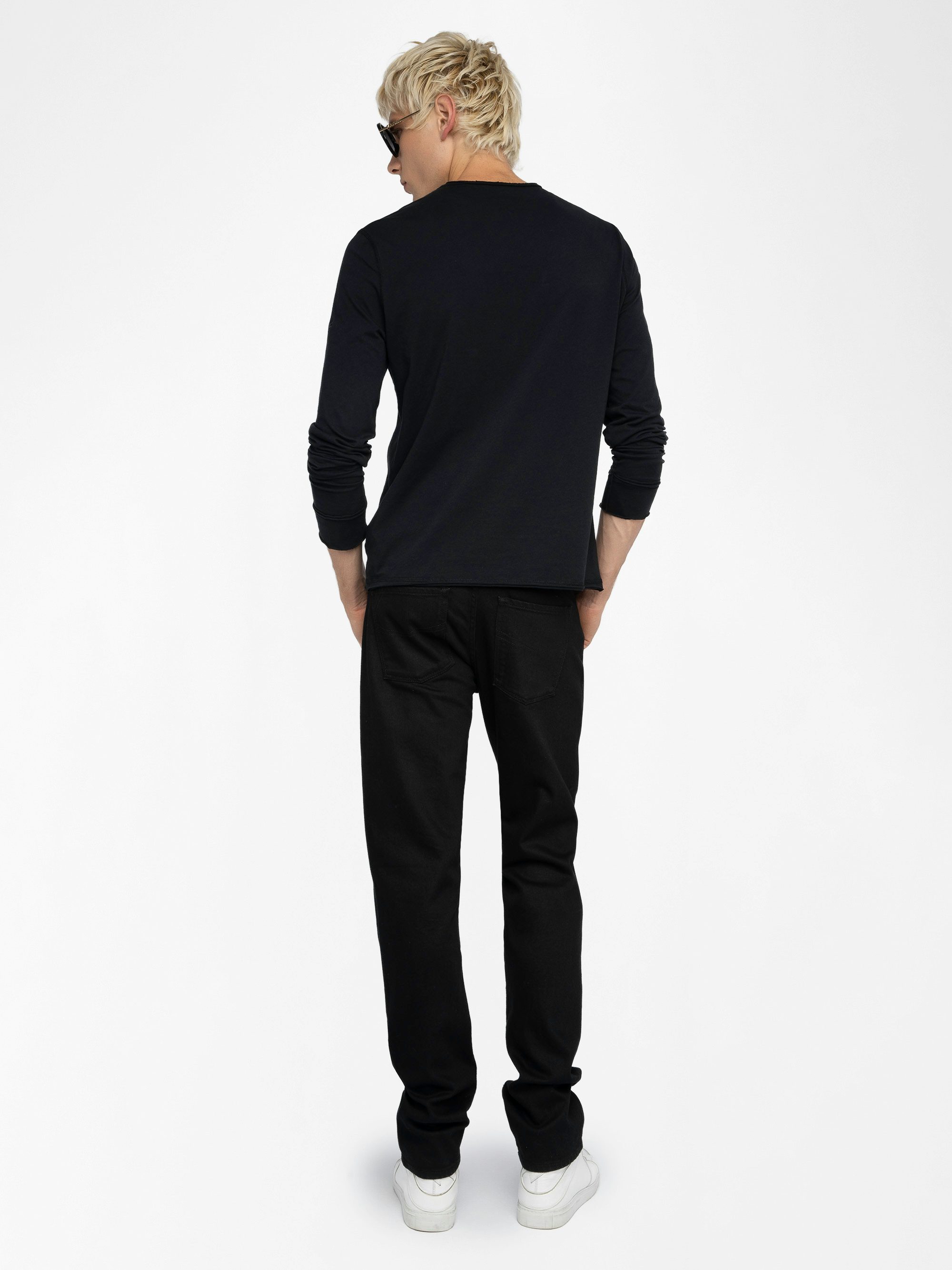 Henley-Shirt Monastir - T-Shirt mit tunesischem Kragen aus Baumwolle.